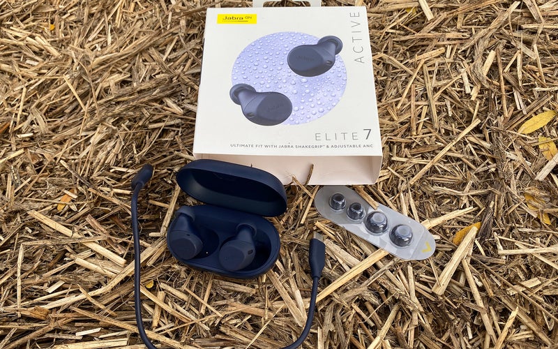 Jabra Elite 7 Active Bluetooth earbuds with packaging