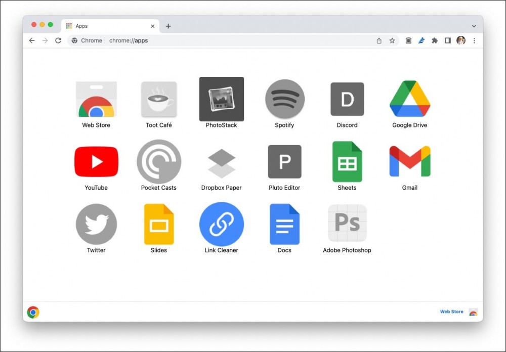 image of Apps page in Chrome